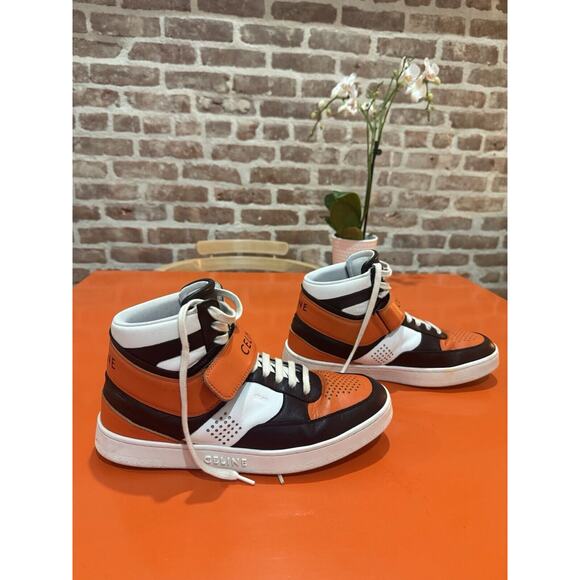 CELINE ORANGE BLACK CT-03 HIGH TOP SNEAKERS, Size EU41 US8.5 - Picture 5 of 8